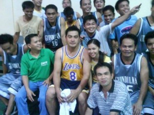 cesar montano plays basketball with tapok