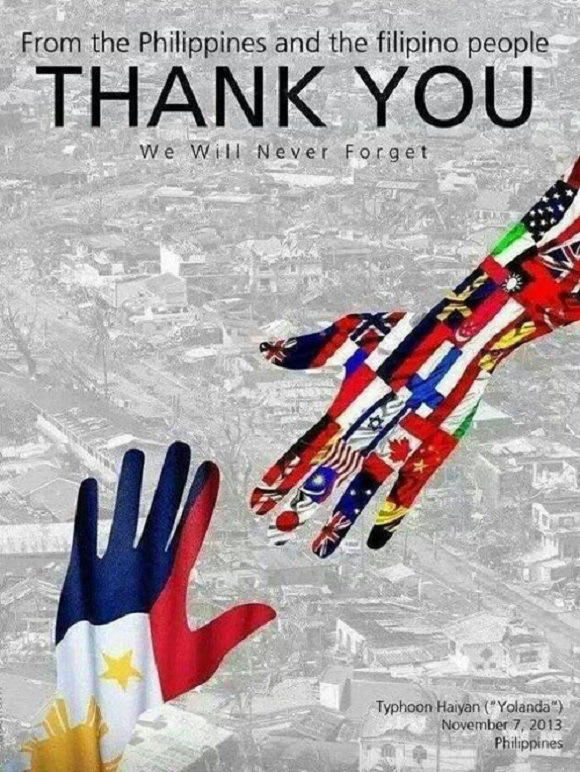 A grateful Philippines thanks the world for all the help and the prayers during our times of need. ((Photo courtesy of www.en.rocketnews24.com)